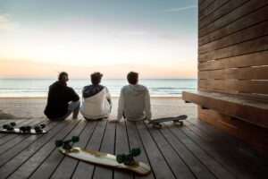 teen boys thinking about group therapy for depression