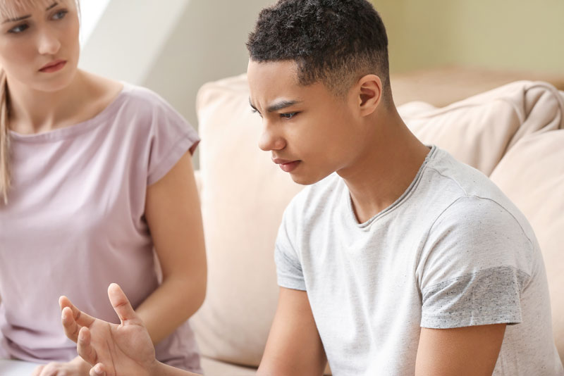 A teenaged boy in self-harm treatment